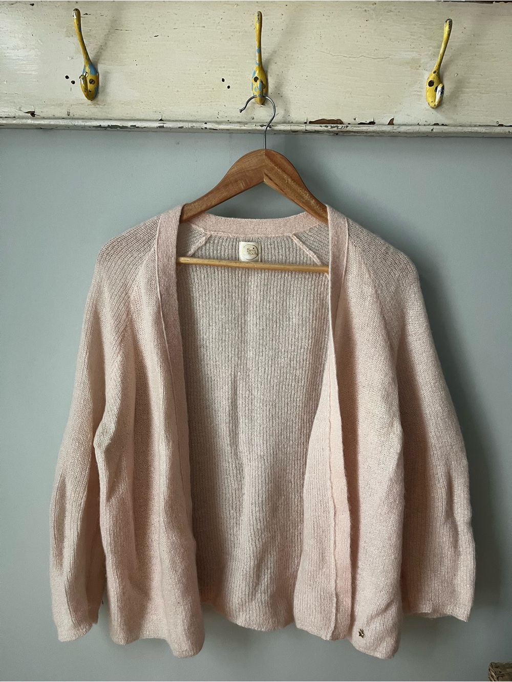 Light Pink Open-Front Women’s Sweater Cardigan